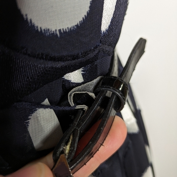 Adrianna Papell blue white sleeveless polka dot fit & flare dress 2 - Picture 6 of 10